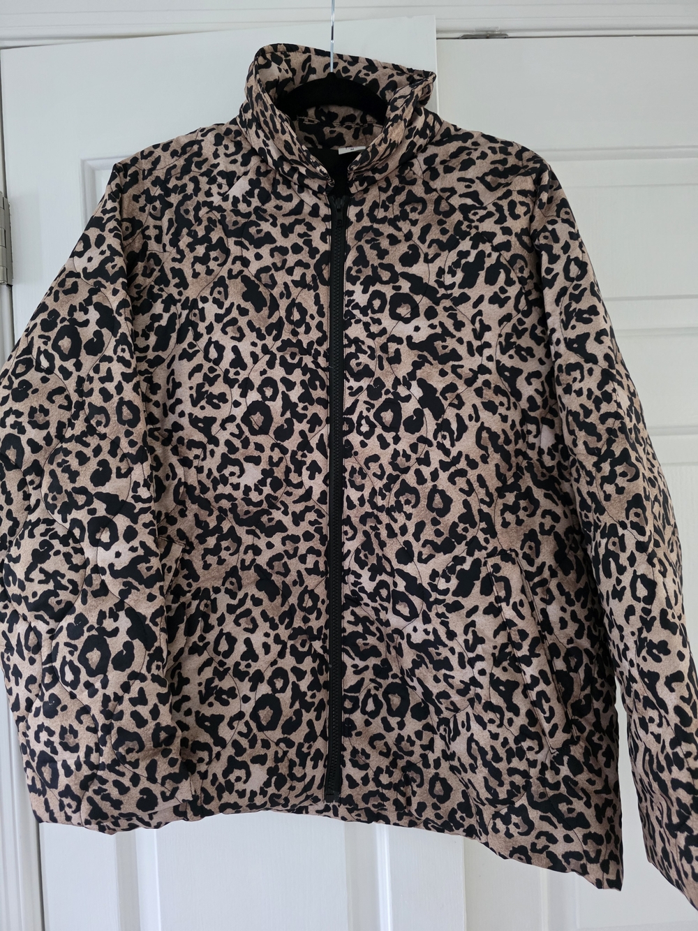 Leopard Print Zip-Front Women's Jacket